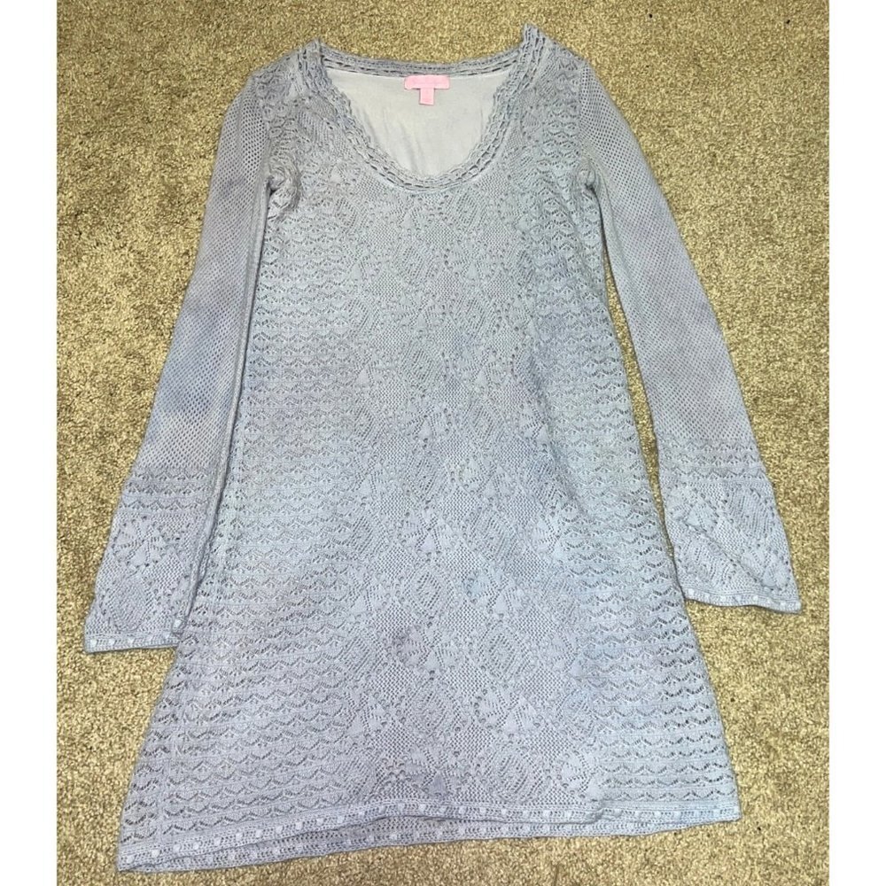 Lilly Pulitzer The Athena Light Blue Crochet Dress -- Small View 6